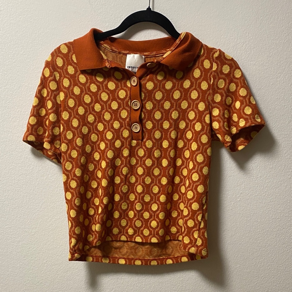 Orange Polka Dot Women's Top